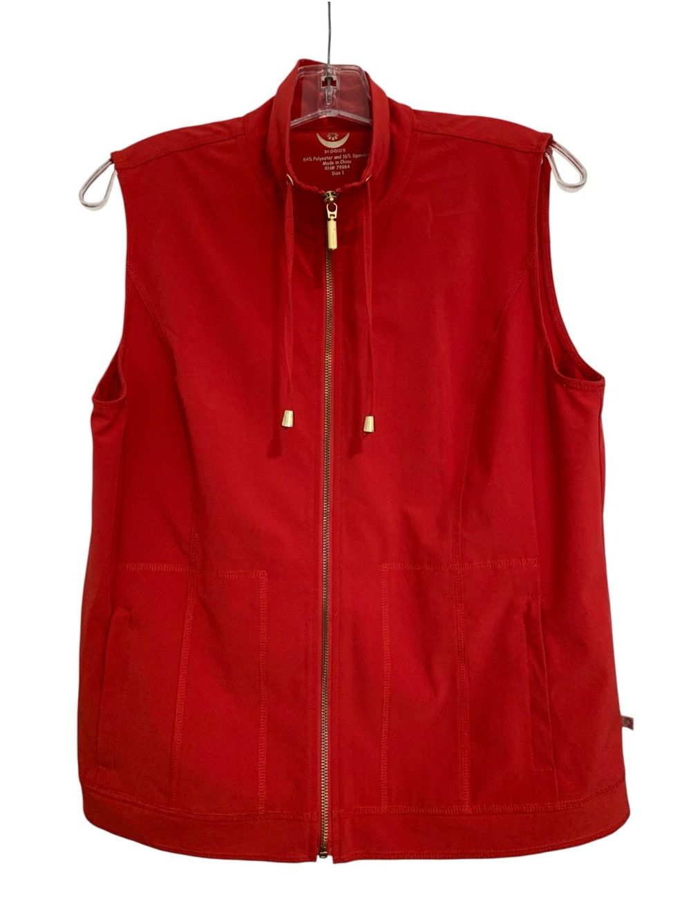 Chico’s Zenergy Vest Red with Zip Front Medium